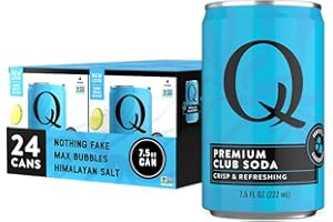 Q MIXERS Q CLUB SODA - Club soda with Himalayan Salt - Ideal for Cocktails & Mocktails - No Sugar, Perfectly Carbonated, & Gluten-Free - 0 Calories - 7.5 Fl oz Seltzer Water Cans (Pack of 24)