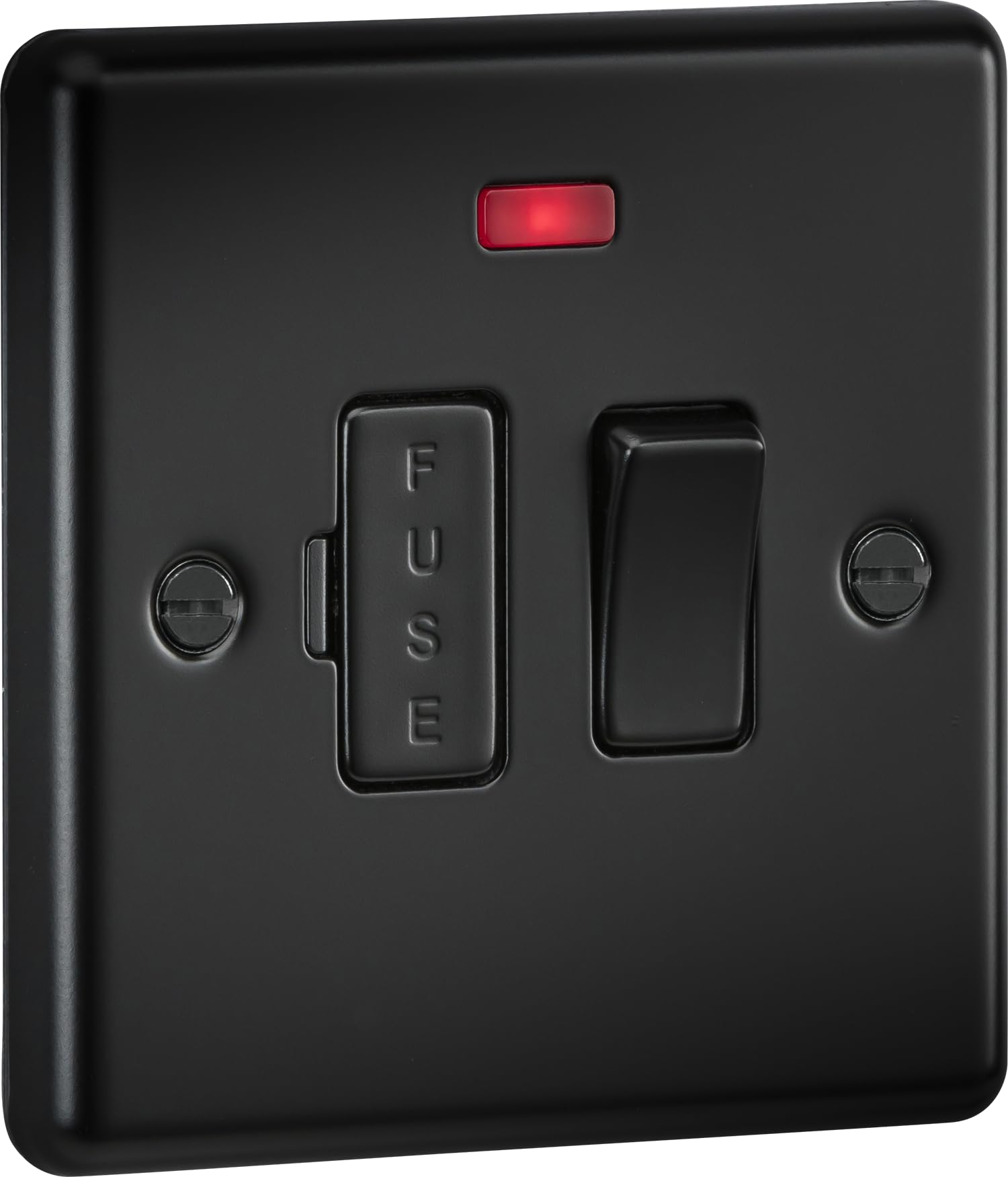 Knightsbridge 13A Switched Fused Spur Unit with Neon - Matt Black