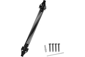 JIAHOO 13 inch Self Closing Gate Door Spring Hardware for Wooden and Vinyl Fence with Adjustable Tool,Steel,Black