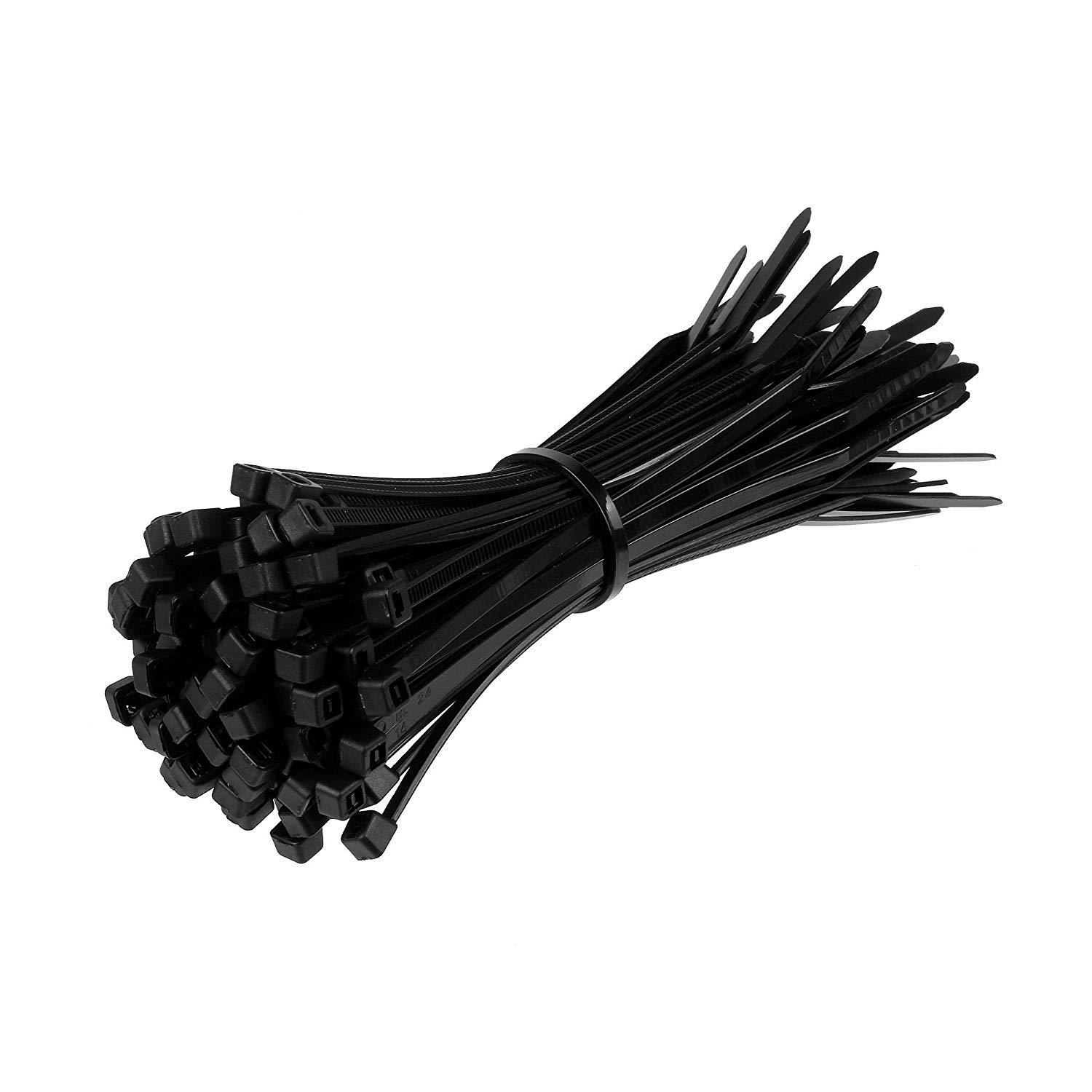 500 Black Cable Ties - 300mm Long X 3.6mm Wide - 40lb Tensile Strength - Nylon 66