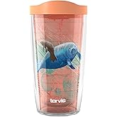 Tervis Guy Harvey - Living Reef Collection Made in USA Double Walled Insulated Tumbler Travel Cup Keeps Drinks Cold & Hot, 16oz, Manatee