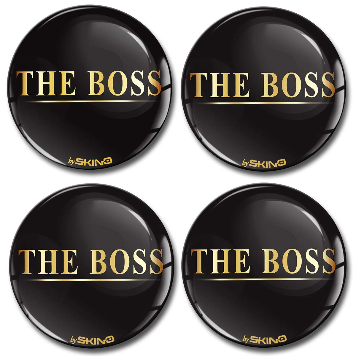 Biomar Labs® 4 x 50mm 3D Domed Car Wheel Centre Rims Hub The Boss Stickers Decals For Caps Vehicle Auto Tuning Emblem A 4750