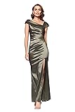 Xscape Women's Sleeveless Asymmetrical Taffeta Neck