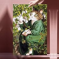 Canvas Wall Art Cute Cat Canvas Prints Home Artwork Decoration for Living Room,Bedroom - 12x18 inches