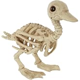 Crazy Bonez Skeleton Duckling &ndash; 5.75" Halloween Skeleton Animal Decoration | Realistic Bone Detail, Durable All-Weather Plastic Duckling Figurine for Spooky Indoor Outdoor Farm or Garden Displays