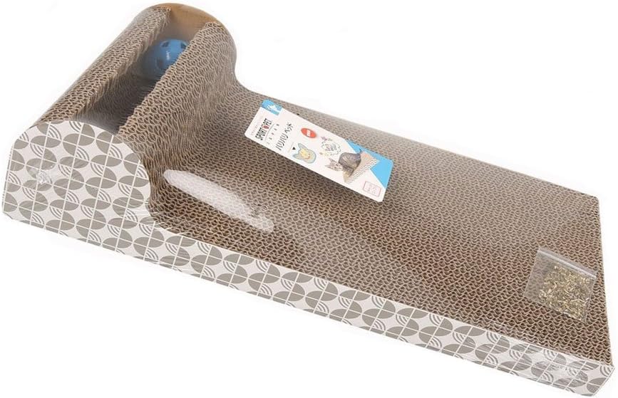 Old Tjikko Cat Scratch Pad, Scratcher with Catnip, Scratching Posts, Cat Toy Scratch Board Lounge with Bell-Ball (18.1"x 9.84" x 4.33") : Pet Supplies