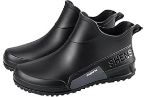 Rubber Garden Rain Boots Women’s Waterproof Slip-On Chelsea Ankle Rain Boots - with Non-Slip Soles for Women, Ideal for Work,