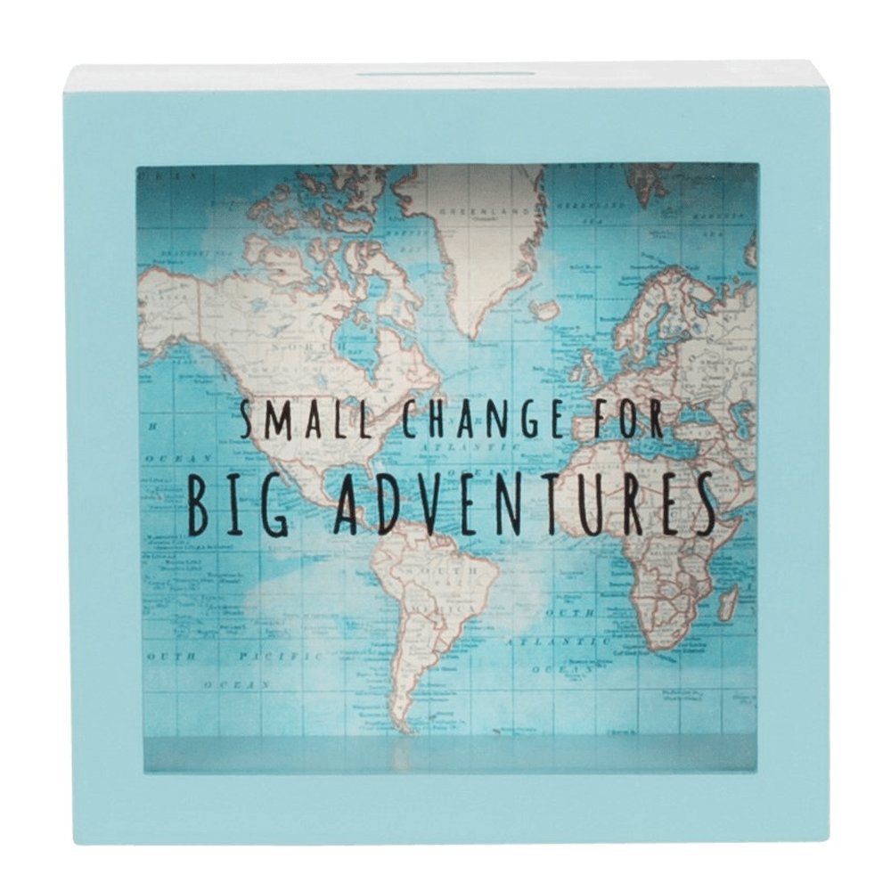 Sass & Belle Vintage Map Big Adventures Money Box