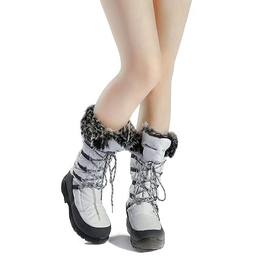 DREAM PAIRS Women's Warm Faux Fur Lined Mid-Calf Winter Snow Boots