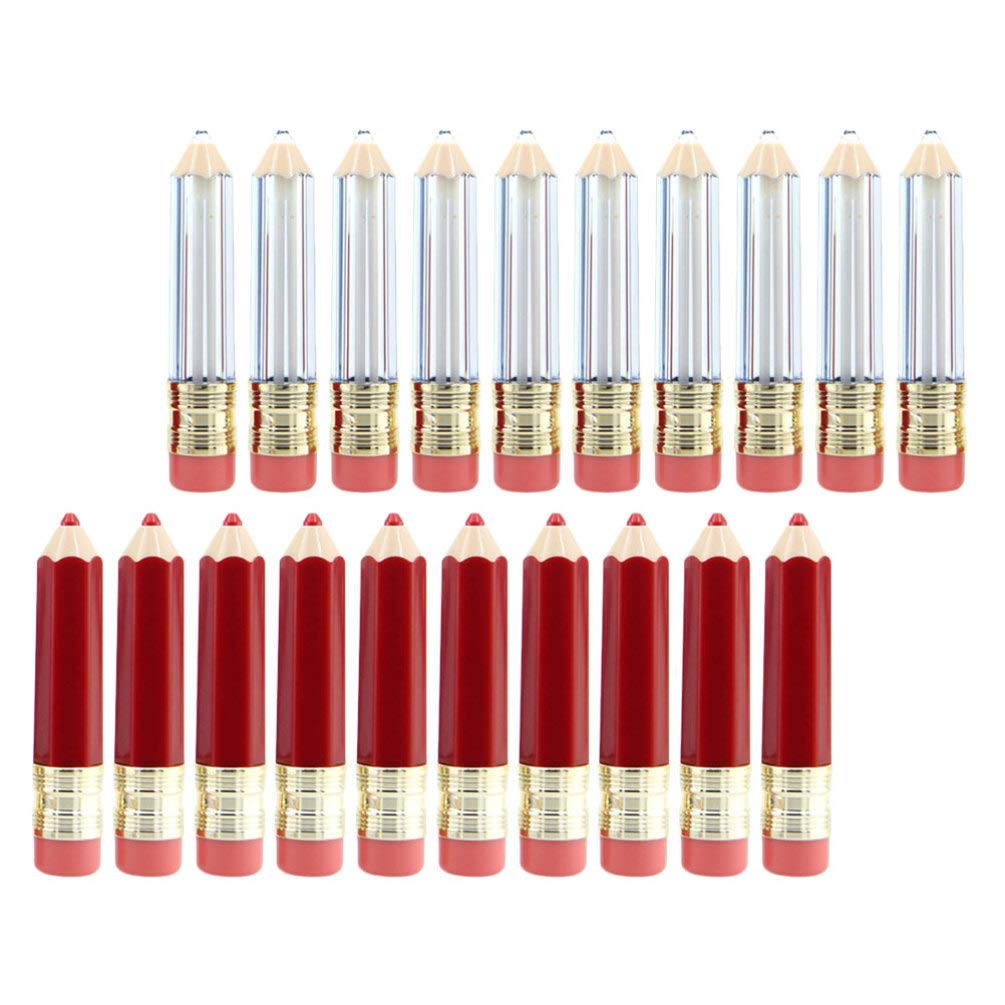 EXCEART Clear Container 20pcs Empty Lip Gloss Tubes Pencil Shaped Lips Balm Tube Refillable Lip Balm Bottle Clear Plastic Mini Lip Gloss Containers Bottles for Women Girls DIY Makeup Scrubs Sets