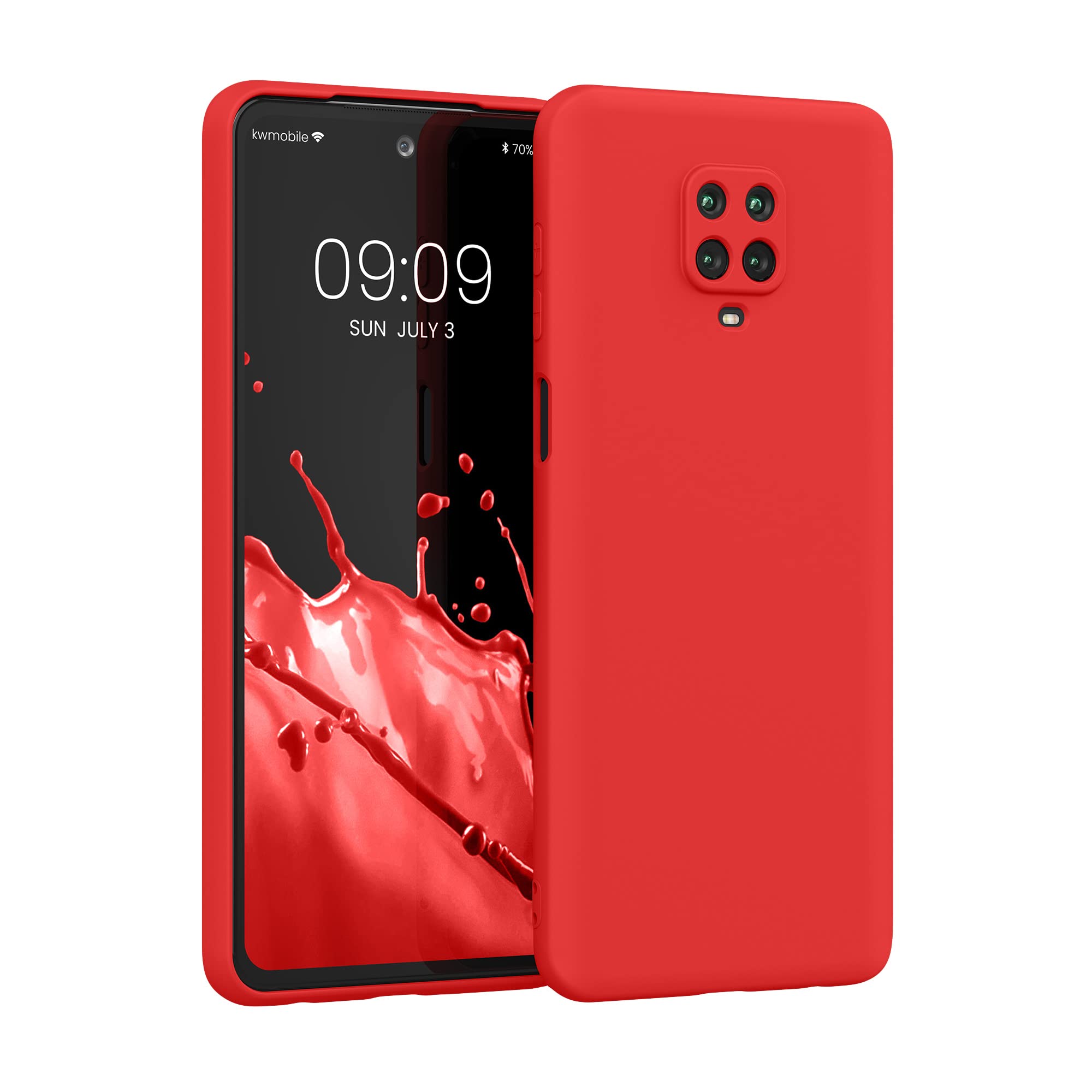 kwmobile Case Compatible with Xiaomi Redmi Note 9S / 9 Pro / 9 Pro Max Case - Slim Protective TPU Silicone Phone Cover - Red