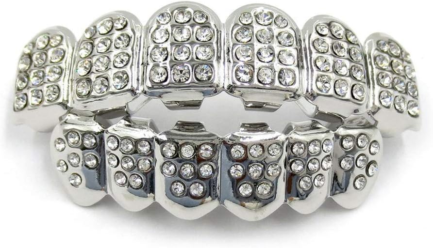 Senoow New Fshion Gold Silver Teeth grillz Top Bottom bling Men Women Jewel