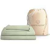Good Sleep Bedding Queen Cotton Sheet Set - 4 Pc, 800 Thread Count Luxury Extra Deep Pocket Queen Sheets, Fits Mattress Upto 16", Soft & Breathable, Durable Queen Size Bed Sheets - Sage Green Sheets
