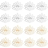HOBBIESAY Brass Lotus Flower Charms Pendants Hollow Connector Charms Drop Dangle Pendant for Hairpin Earrings Necklaces Crafting DIY Jewelry Making