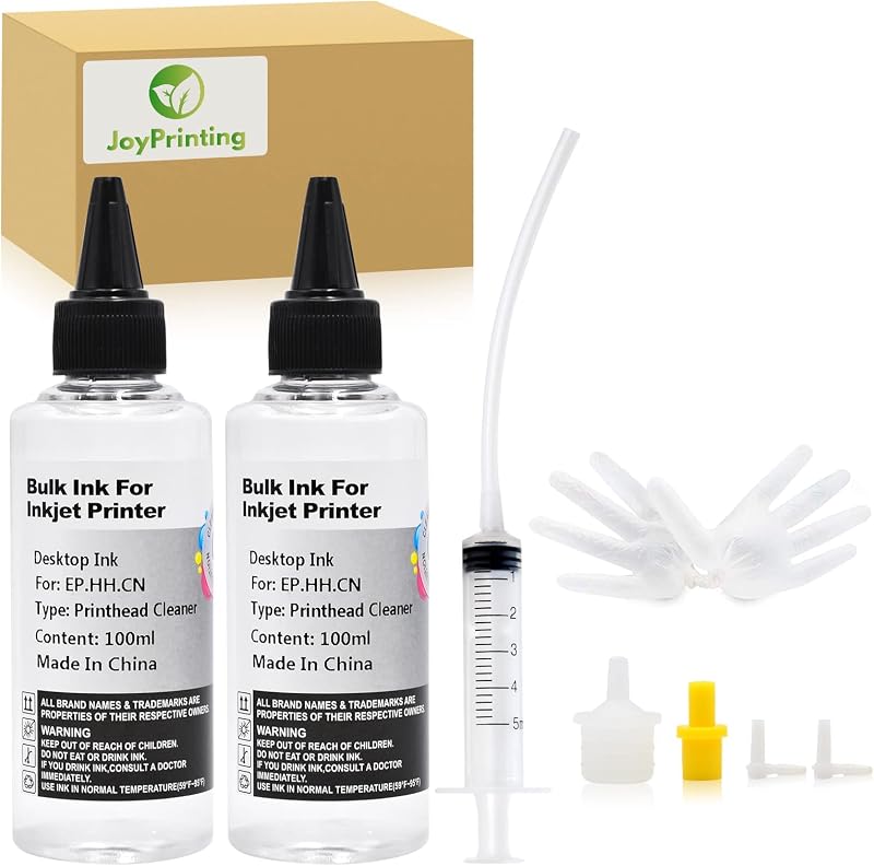 JoyPrinting 2X Printhead Cleaner Kit for Inkjet Printers 100ml 10ml Syringe