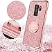 Galaxy S9 Plus Case, Glitter Bling Diamond Rhinestone Bumper Cute Galaxy S9 Plus Phone Case for Girls with Ring Kickstand Protective Samsung Galaxy S9 Plus Case for Girl Women - Rose Gold [ Pink ]