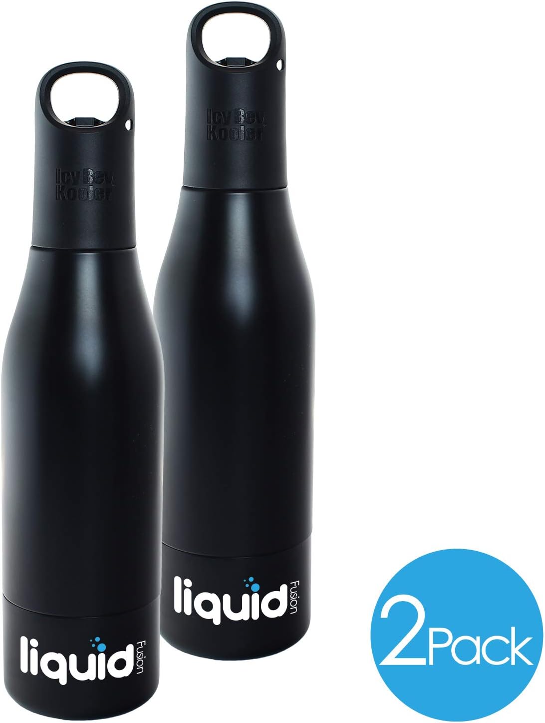 Icy Bev Kooler V 1.0 Stainless Steel Bottle Insulator (Black, 2)