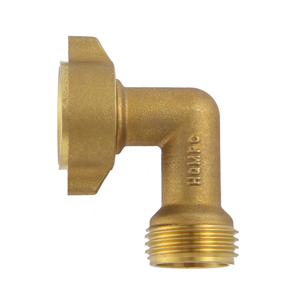 HQMPC Garden Hose Elbow Connector 90 Degree Brass Hose Elbow (2Pcs