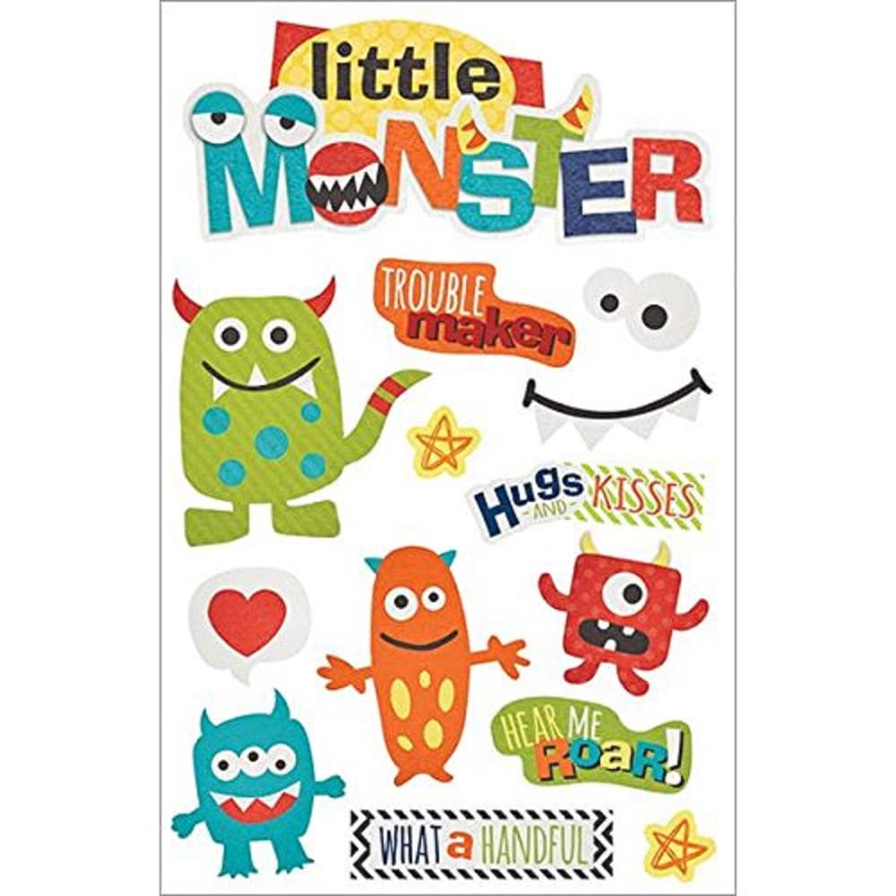 Paper House Productions Little Monster 3D Stickers
