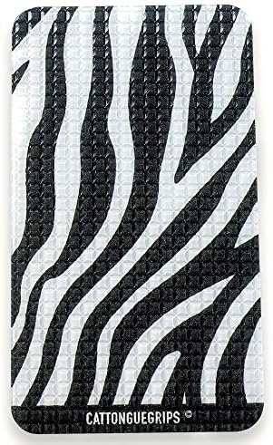 Non-Abrasive Cell Phone Grip by CatTongue - 2.25” x 4” Non Slip Grip for Smartphones Compatible with iPhone and Android, Universal Grip with No Added Bulk (Kitty Cat, Nice Stripes)