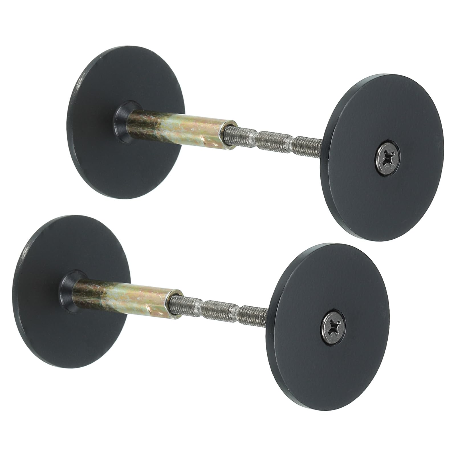 PATIKIL Door Knob Hole Cover Plate, 2 Pack 1 9/16" Dia. Deadbolt Cover Plate Door Hole Filler Plate for 1 1/32" to 1 3/8" Holes, Matte Black