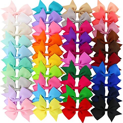 3.5 inches Baby Girls Pinwheel Ribbon Hair Bows With Alligator Clips For Teens Kids Children 40 colors