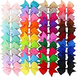 3.5 inches Baby Girls Pinwheel Ribbon Hair Bows With Alligator Clips For Teens Kids Children 40 colors