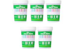 Easy@Home Drug Test Cup: Urine Drug Test Kits, Testing for AMP, BUP, BAR, BZO, COC, MET, MDMA, MOP 300, MTD, OXY, PCP, THC 50, Rapid Result THC Tests for Home Use, ECDOA3-6125B 5Pack
