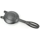 HAWOK Compact Cast Iron Grilled Sandwich Maker, Round Pie Iron Black