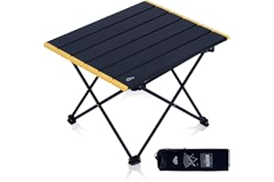 iClimb Ultralight Compact Camping Folding Table with Carry Bag (Black - S)