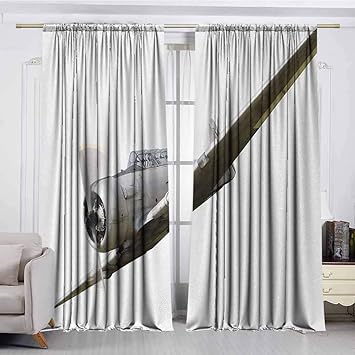 Amazon Com Xxans Rod Pocket Curtains Vintage Airplane Simple