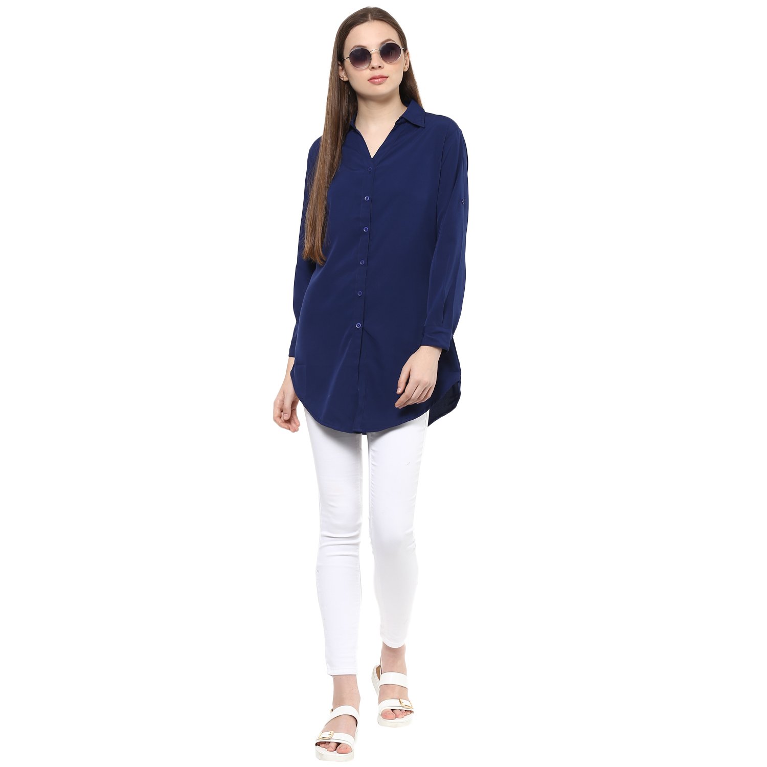 mayra women's crepe long shirt