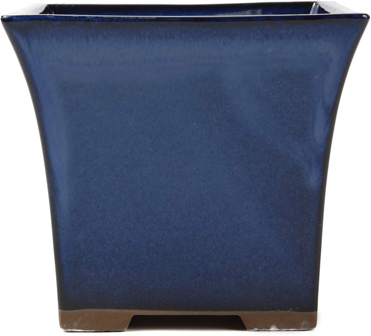 Yokkaichi Banko Yaki Bonsai Pot Ceramic Square Curved Shape Glazed (Namako-Yu, 3.9")