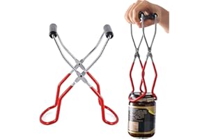 Canning Jar Tongs - Anti-Slip Stainless Steel Jar Lifting Tool | Multipurpose Kitchen Gadget Jar Grabber for Difficult Size o