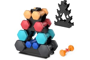 NREVICHNG Dumbbell Rack Stand Only | Space-Saving Weight Rack for Home Gym, Hand Weight Rack Dumbbell Storage for Dumbbell Set (3-15 LB), Durable Metal Stand with Easy Assembly (Dumbell not Included)