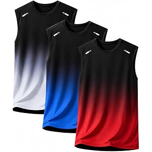 3 pcs Men's Workout Tank Tops Sleeveless Sport Muscle Shirt Quick Dry Training Running Basketball Lightweight Sports Tee