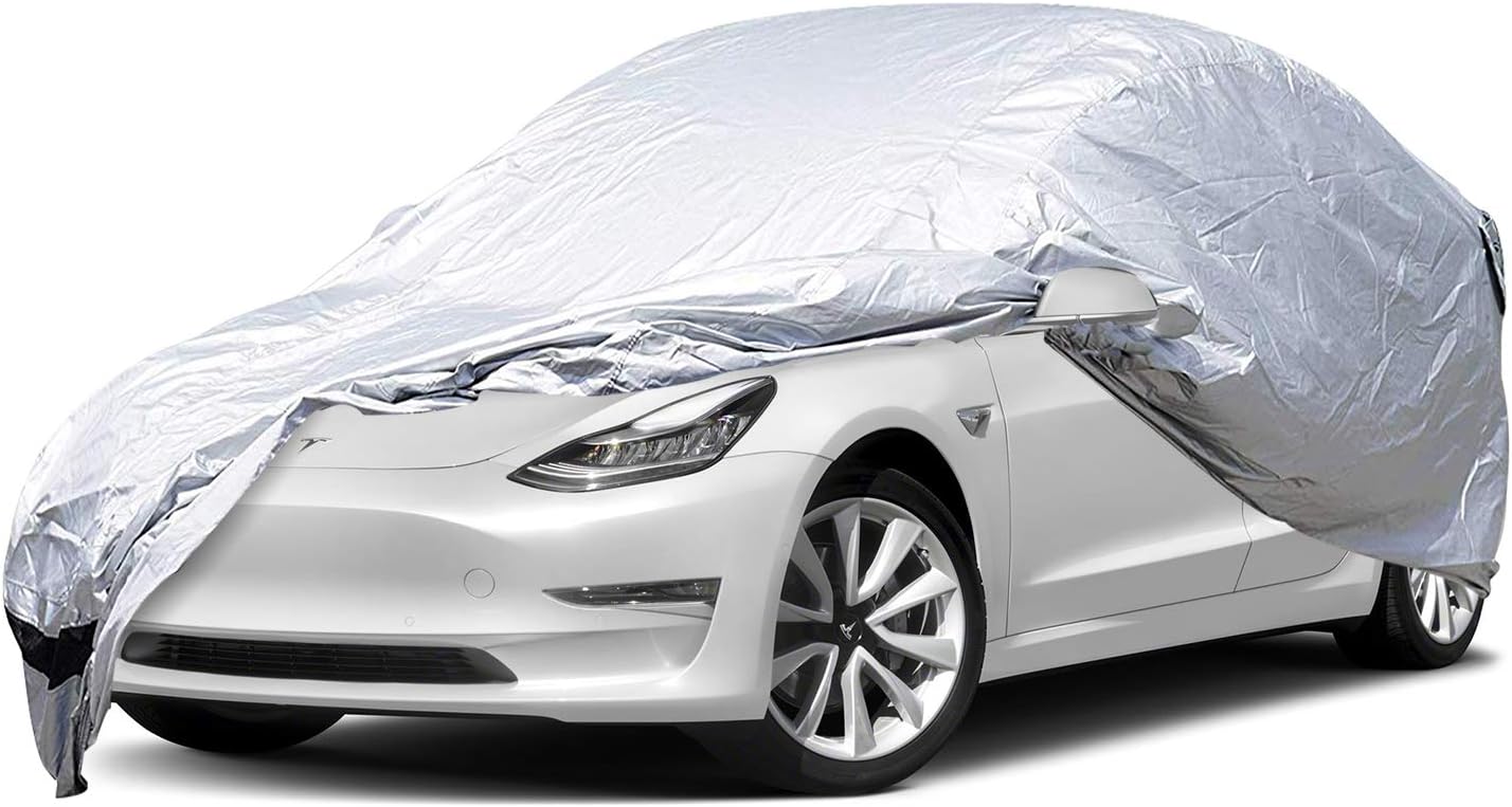 BASENOR Tesla Model 3 Car Cover Waterproof UV Protection Cover Breathable Outdoor