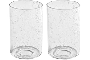 SGLED Bubble Glass Lamp Shade Seeded Glass Shades Replacement Globes for Light Fixture with 1-5/8 Inch Fitter Diameter 4 inch Height 6.5 inch (2 pack)