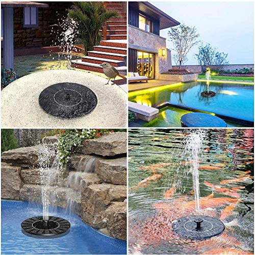 Bcamelys Solar Fountain, Upgraded 1W Solar Water Fountain Pump with 4 Spray Patterns, Floating Solar Powered Birdbath Fountain for Pool, Pond, Bird Bath, Garden, Outdoor