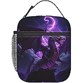 ainori Reusable Purple Dragon Lunch Box for Kids, Insulated Epic Lightning Animal Bag,Polyester Cooler Fantasy Lovers Handbags Case for School Work Picnic Travel Beach or Hiking, Gifts