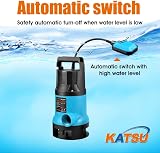 KATSU 400W Portable Submersible Pump for Clean Dirty Water with Float Switch view 5