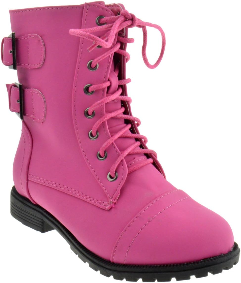 Cozy 91 Girls Lace Up Combat Boots