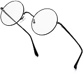 EYLRIM Round Blue Light Blocking Glasses for Women Men Circle Clear Lens Metal Frame Eyeglasses Non Prescription