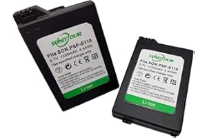 SUNLYTOUR PSP-S110 Battery, 2 Pcs PSP-S110 PSP S110 Battery for PlayStation PSP2000 2001 2002 2003 2004 2005 2006 2008 3000 3001 3002 3003 3004 3005 3006 3008
