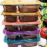 Bento Portion Control Containers | Large Meal Prep Lunch Box Containers | Microwave and Dishwasher Safe | Highest-Quality Food Storage by My Best Fresh