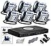 X16 Small Office Phone System with 6 Titanium Metallic X16 Telephones - Auto Attendant, Voicemail, Caller ID, Paging & Intercom