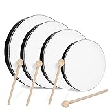 CertBuy 4 Pcs Hand Drums Adults Wood Frame Drum