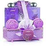 Spa Gift Basket, Luxury 8 Piece Bath & Body Set For Men/Women, Lavender & Jasmine Fragrance - Enriched with Shea Butter & Vitamin E - Includes Bath Bomb, Cosmetic Bag, Shower Gel, Bubble Bath & More!