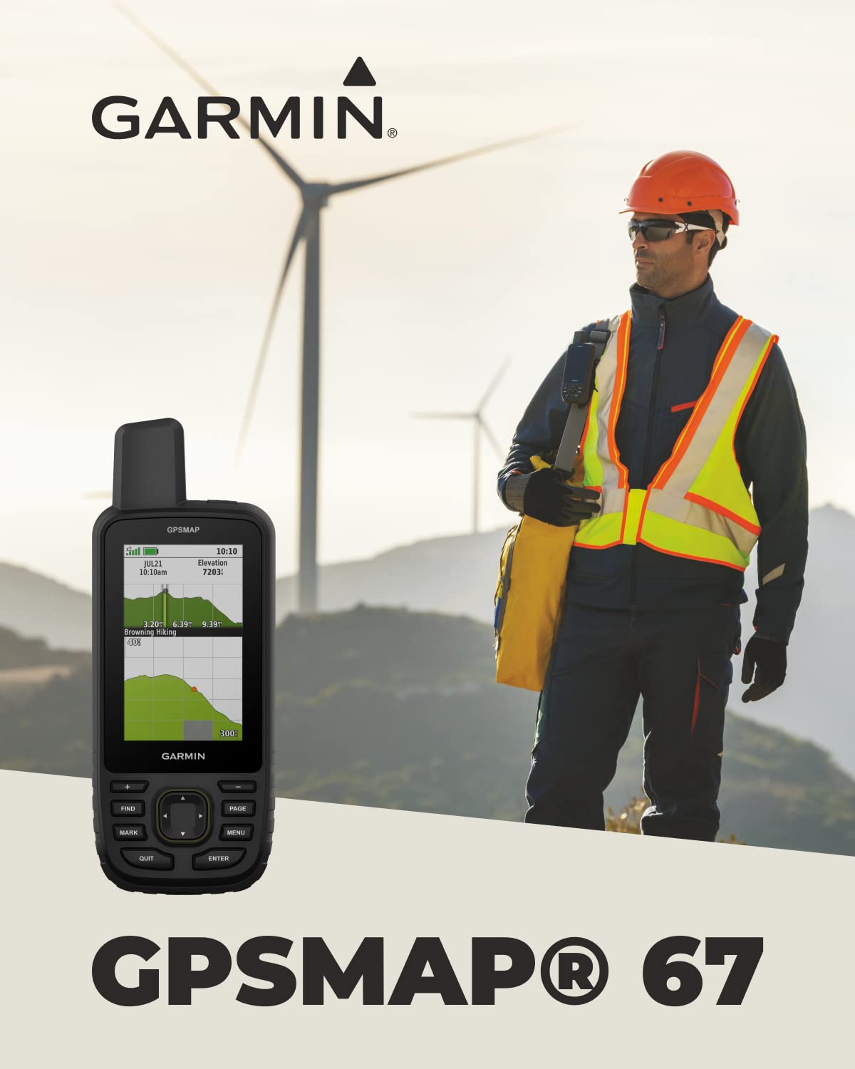 Wearable4U - Garmin GPSMAP 67 Rugged Hiking Handheld, Expanded GNSS Support, 3in Display with Power Pack Bundle