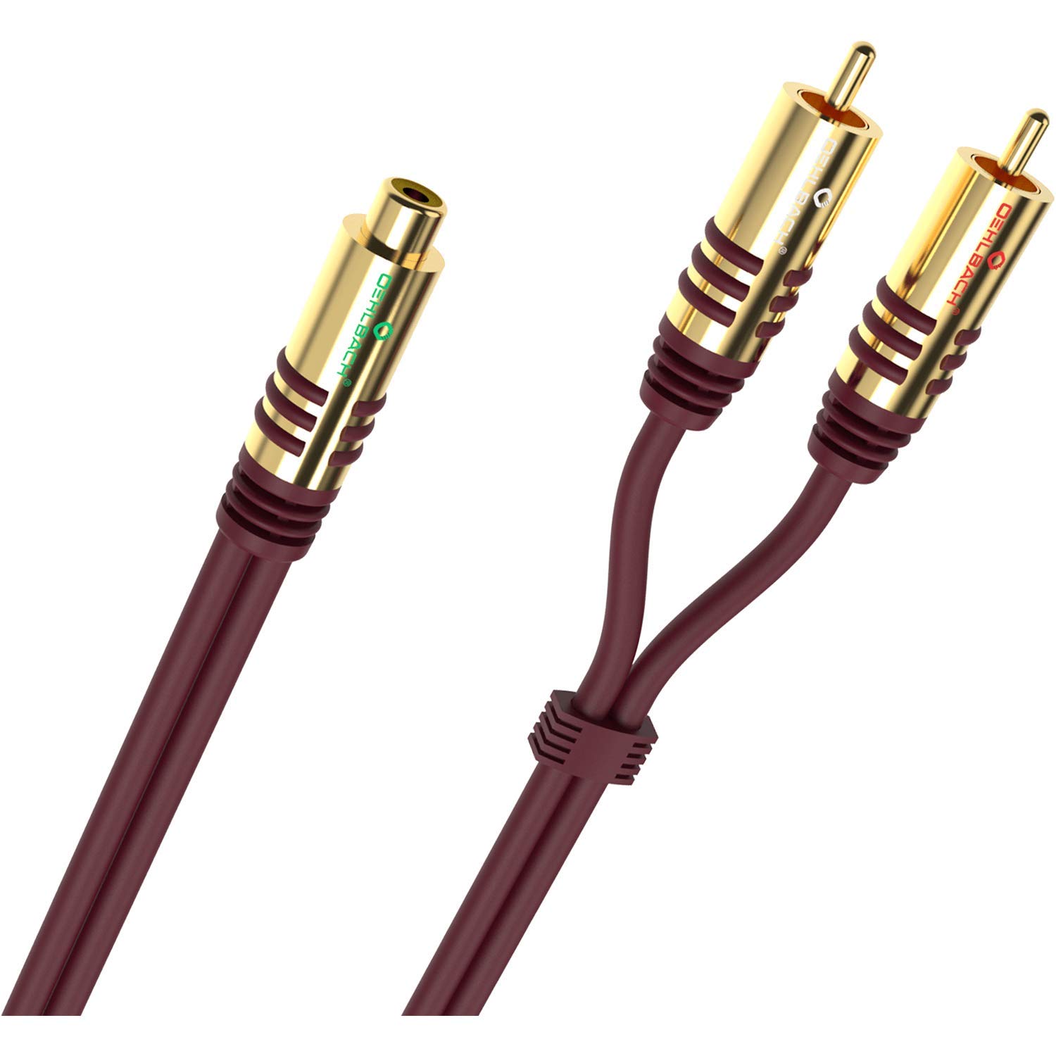 OEHLBACH NF Y-Sub AD Y-Adaptor RCA (w) to 2x RCA (Subwoofer RCA Y Adapter Cable, 2x RCA Male to 1x RCA Female) 20 cm